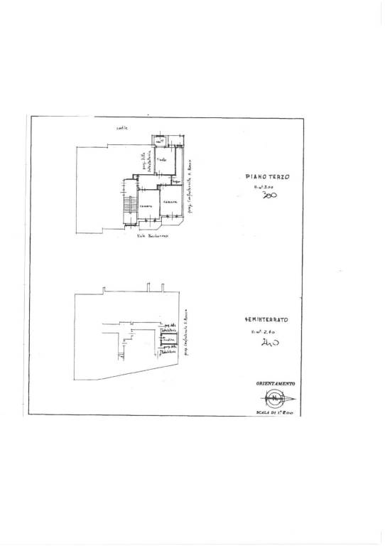 planimetria trilocale viale barbaroux