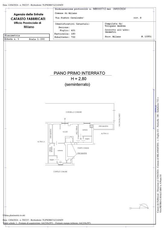 Planimetria rasterizzata Via del Fusaro-Cavalcabo'