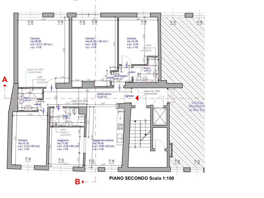 Planimetria di progetto p. 2° grande