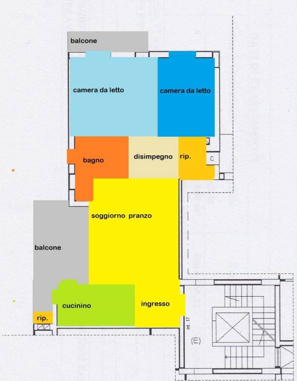 appartamento 6° piano via mascagni planimetria