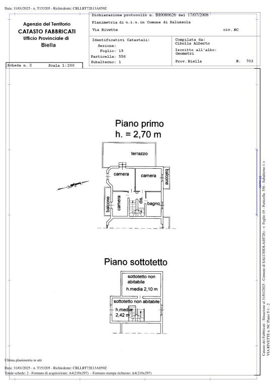 Pianta piano primo
