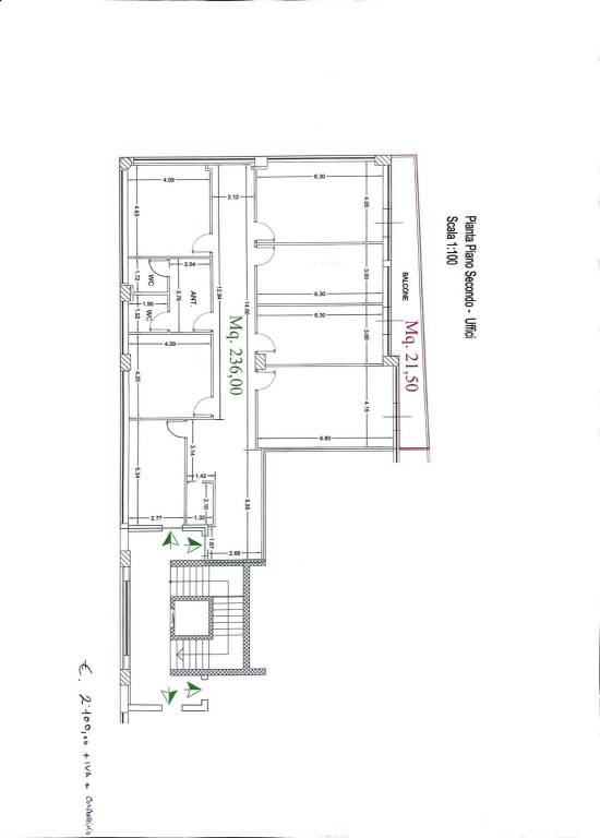 Pianta piano secono uffici 1