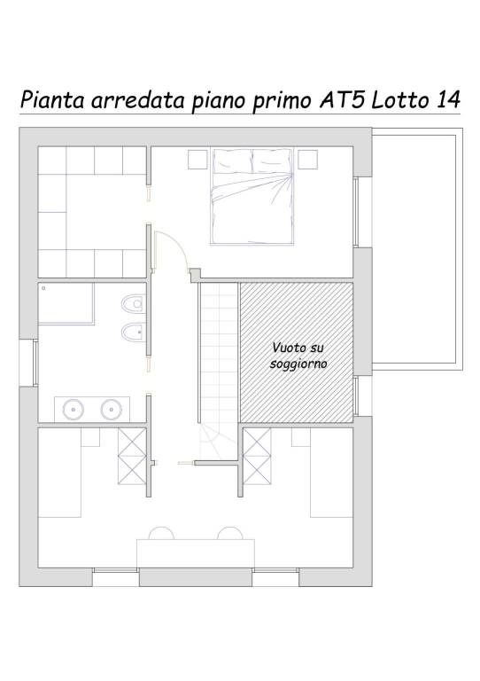 Pianta P. Primo arredata - AT5 Lotto 14 1