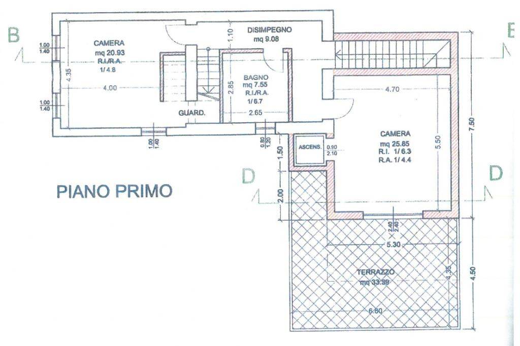 Planimetria sensibile Piano Primo