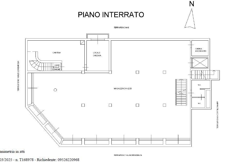 Planimetria piano seminterrato
