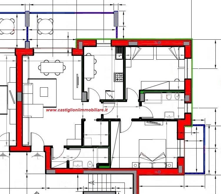 Planimetria Trilocale di mq. 112,50 ca. Edificio F