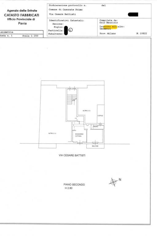 SCHEDA CATASTALE 1