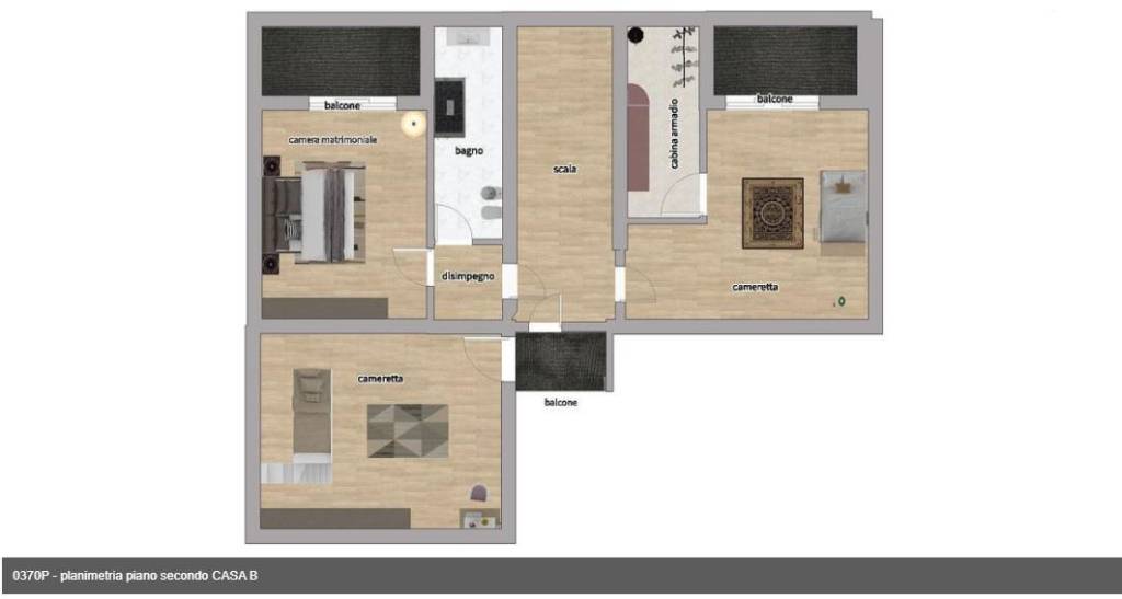 planimetria piano secondo CASA B