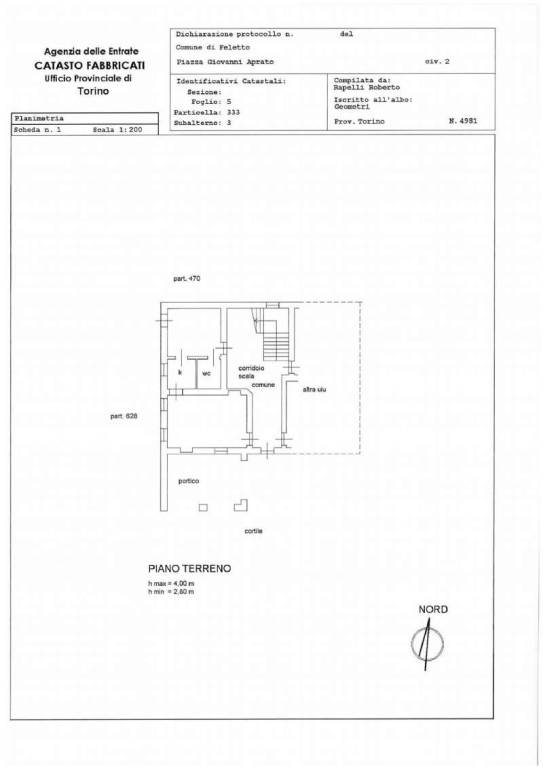 planimetria piano terreno sub 3