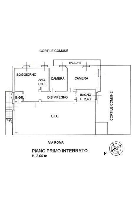 pianta appartamento piano interrato