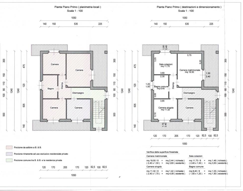 Zona B&B e Residenziale Piano 1 quotato