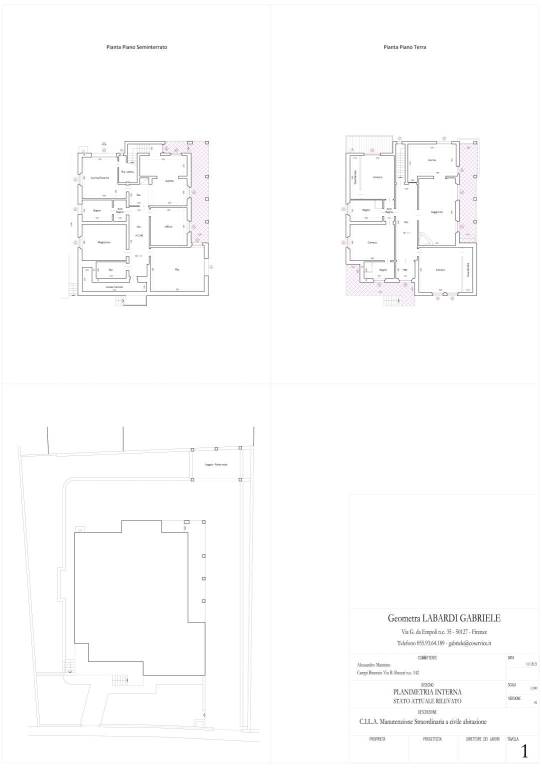 planimetria stato attuale di cui all'attestazione 