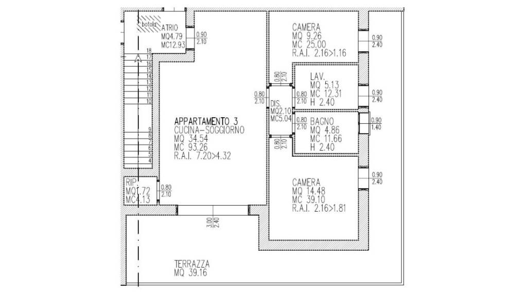app.to bicamere piano primo sud-est