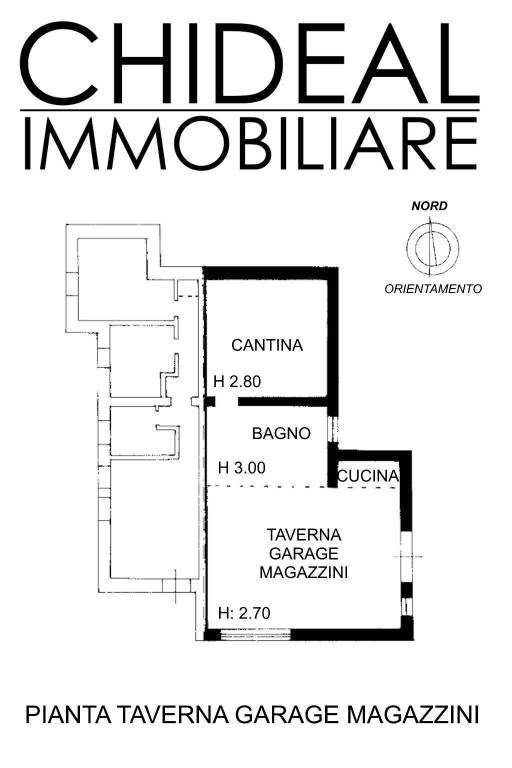 PIANTA TAVERNA GARAGE MAGAZZINI