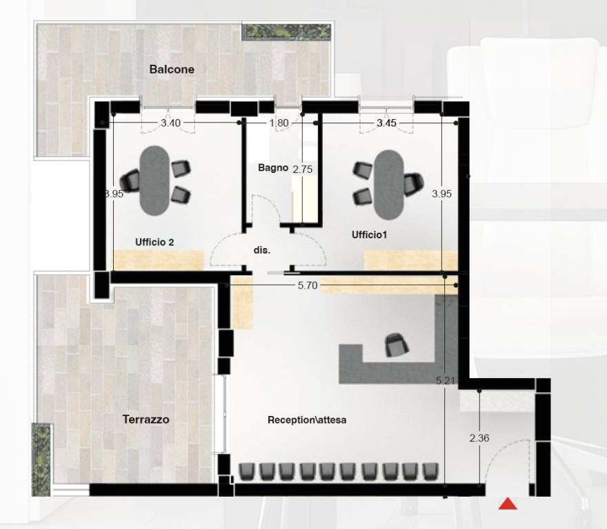 E - PIANO PRIMO - ufficio 173.000-85mq