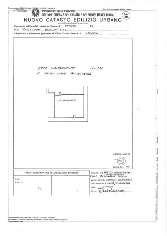 planimetria box auto