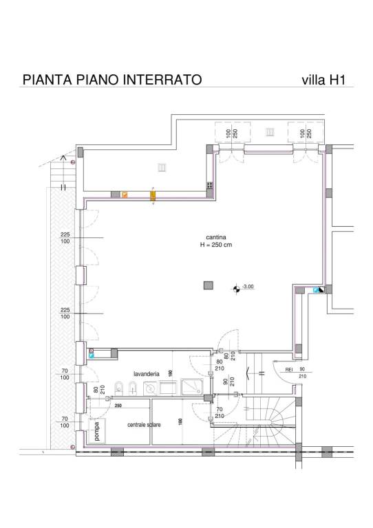 tavolati definitivi piano interrato 1