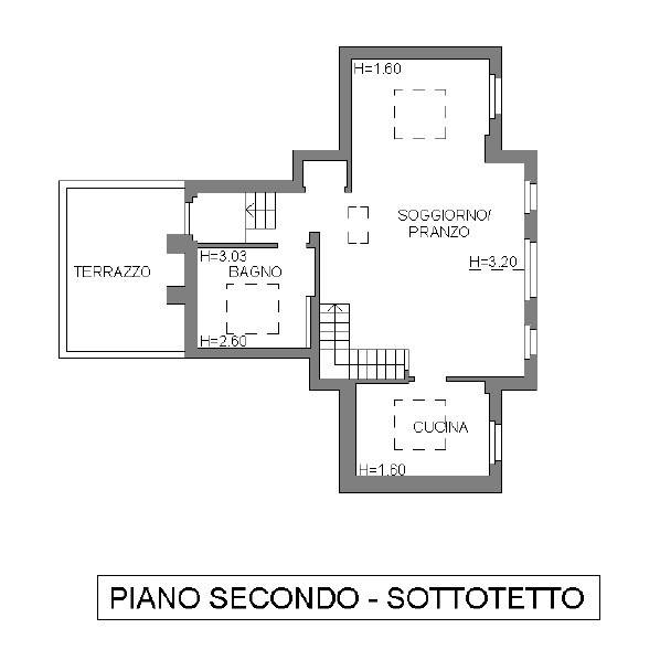 Planimetria piano secondo