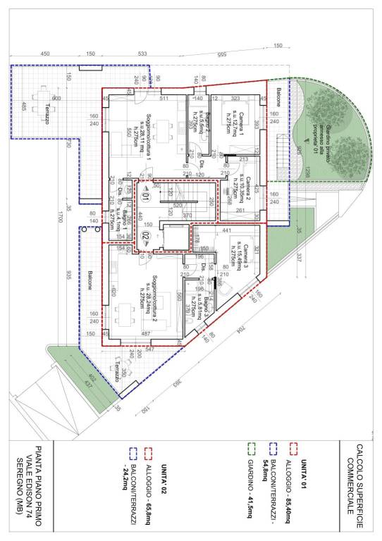 Planimetrie arredate P.1° 1
