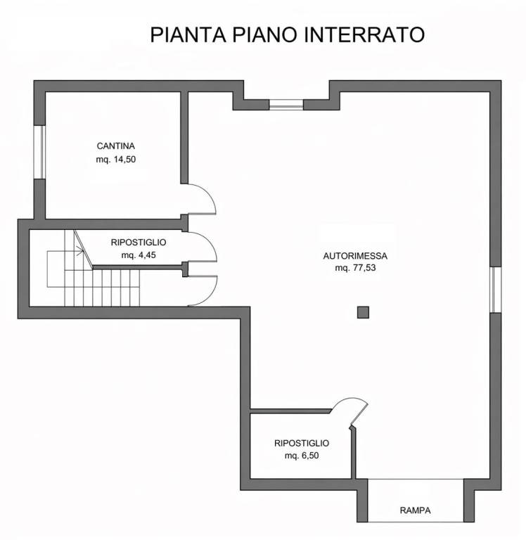PIANO INTERRATO CORTE F.