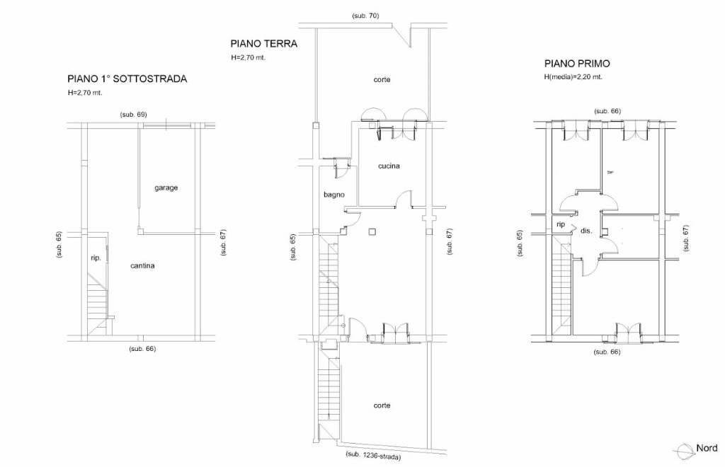 Planimetria 1 — Villa a schiera via Marano 20, Centro, Ceccano