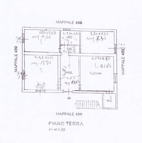 Planimetria 1 — Quadrilocale via Marano, Centro, Ceccano