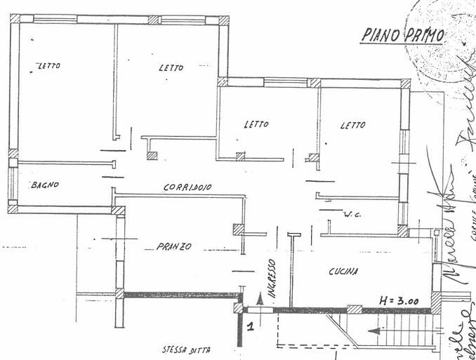 Planimetria 1 — Appartamento via Madonna del Carmine, Ceccano