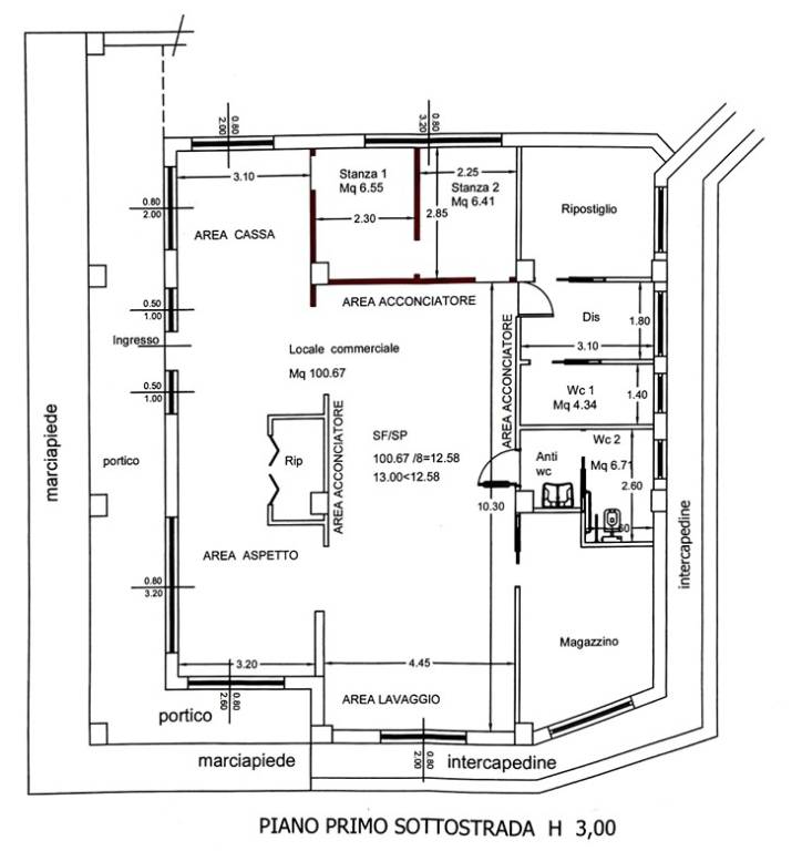 Planimetria 1 — Attività commerciale via Giacomo Matteotti 82, Centro, Ceccano
