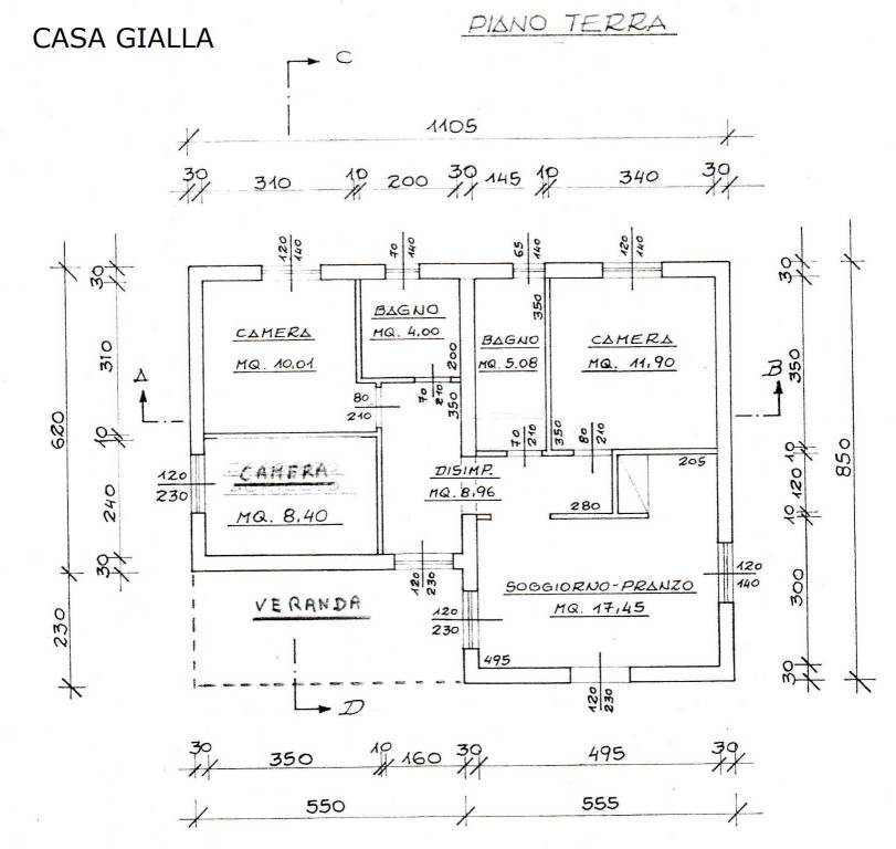 planimetria casa gialla