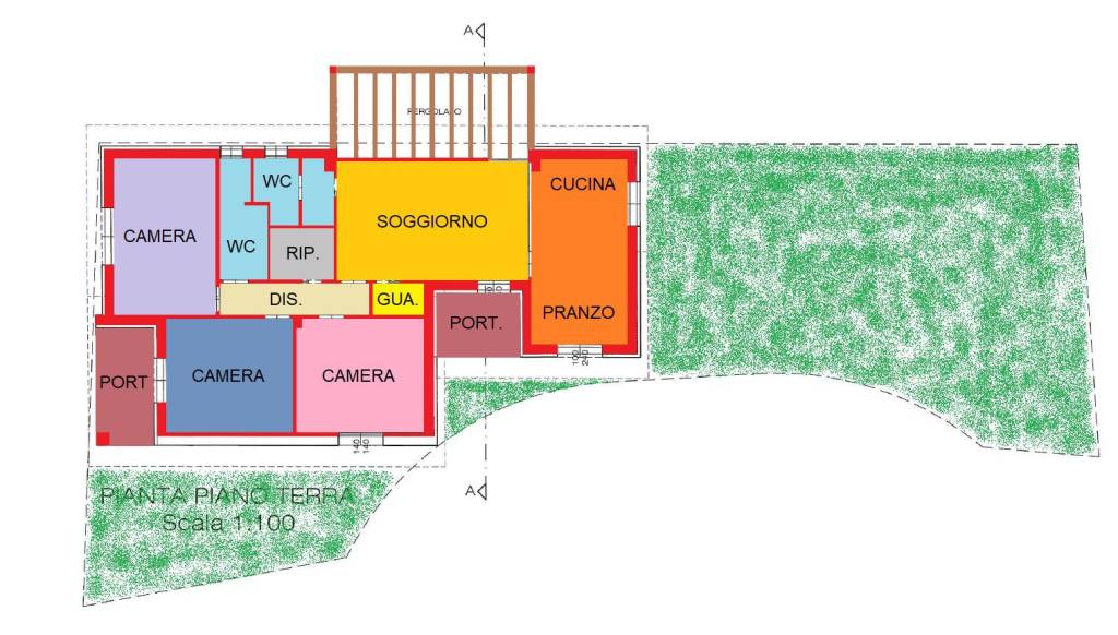 Lotto n.1 terreno edificabile opzione a colorato