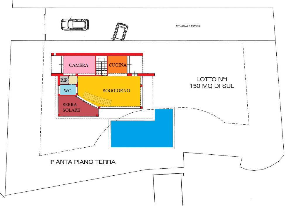 Lotto n.1 terreno edificabile opzione c colorata