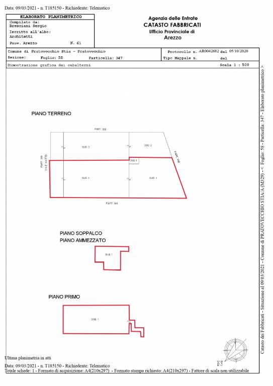 ELABORATO PLANIMETRICO FORMATO A4 FG 58 PART 347 C