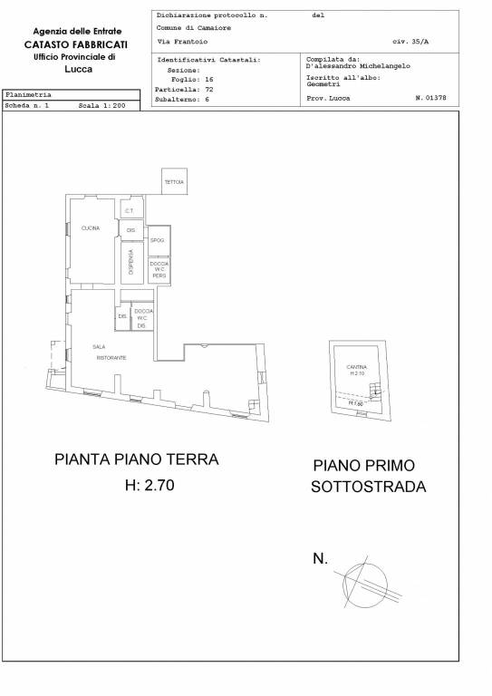 PLANIMETRIA FG.16 MAPP. 72 SUB.6 1