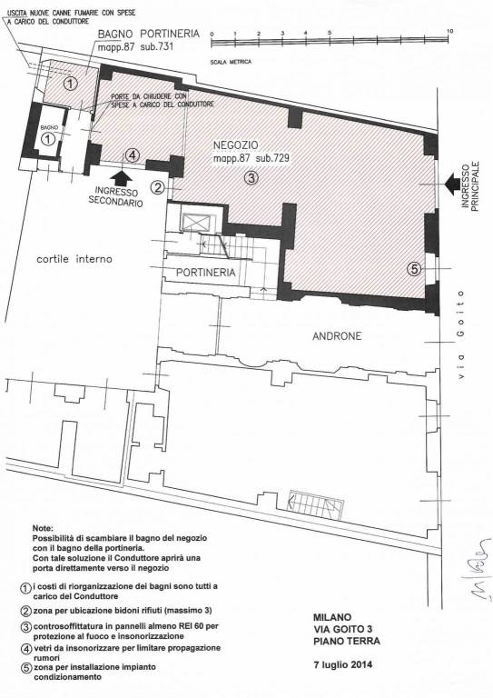 Mappa negozio via Goito 3 prima dei lavori 2014 ri