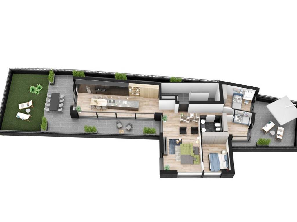 W43 - Nuovo, ampio quadrilocale con due terrazze e giardino privato - Planimetria 1
