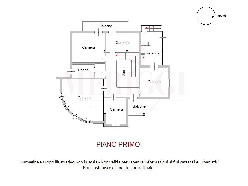 planimetria piano primo - villa a camparada - meri