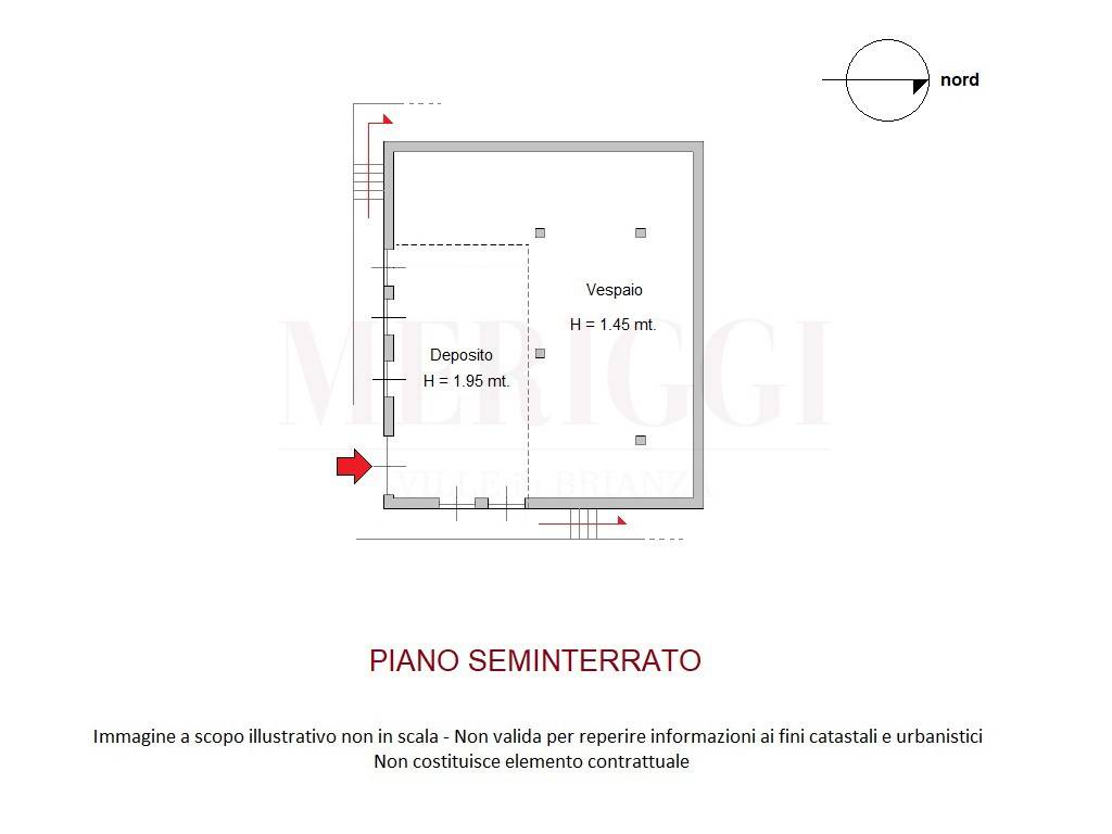 planimetria piano seminterrato - villa a camparada