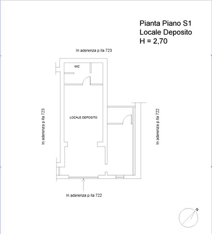 Planimetria Locale Deposito Piano S1 - Villa Monte