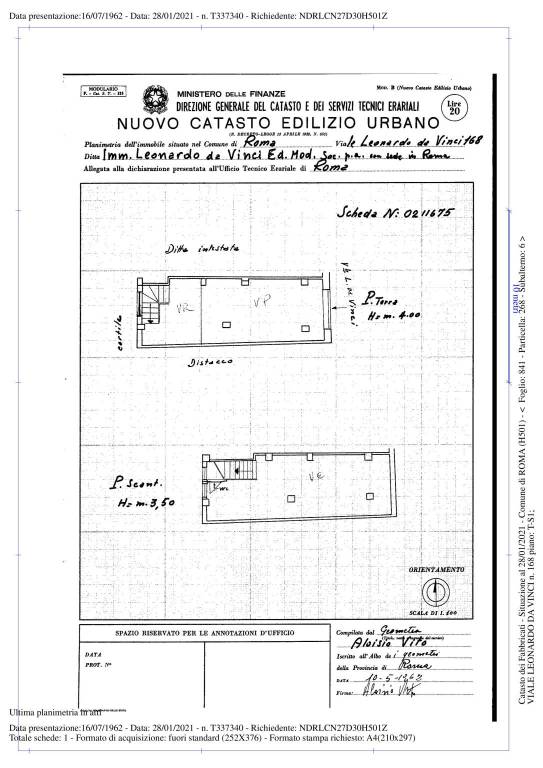 Planimetria Leonardo da Vinci 168 1