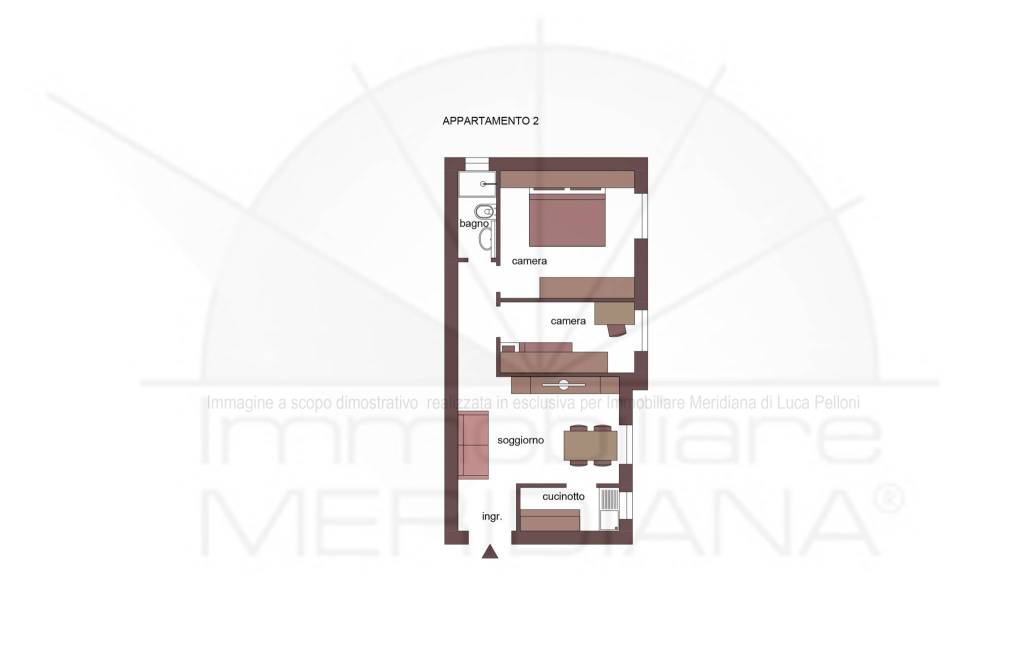 Planimetria dimostrativa - Appartamento 2