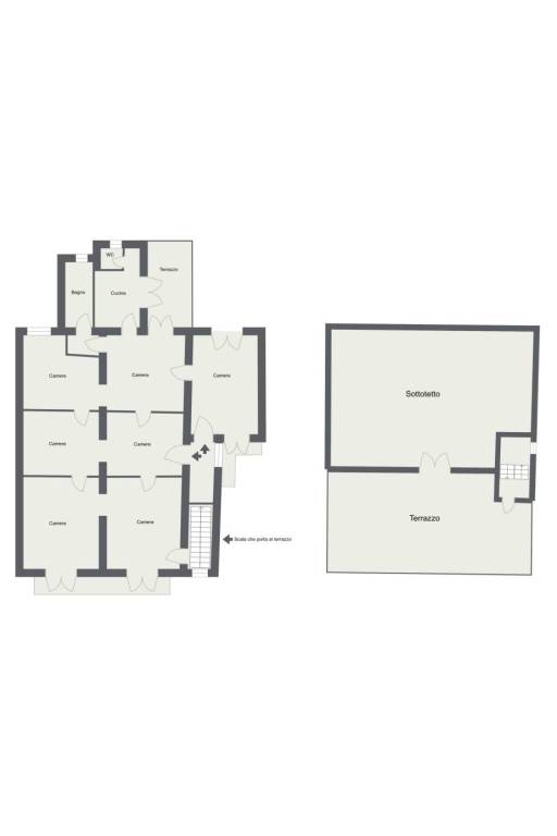 Via Boccadifalco - Stato Attuale - 2D Floor Plan