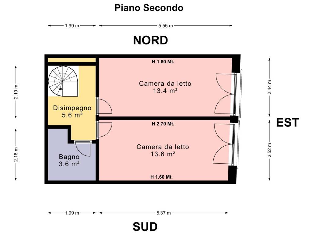 Planimetria Piano Secondo