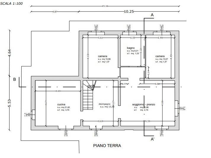 ground floor floor plans - piano terra planimetria