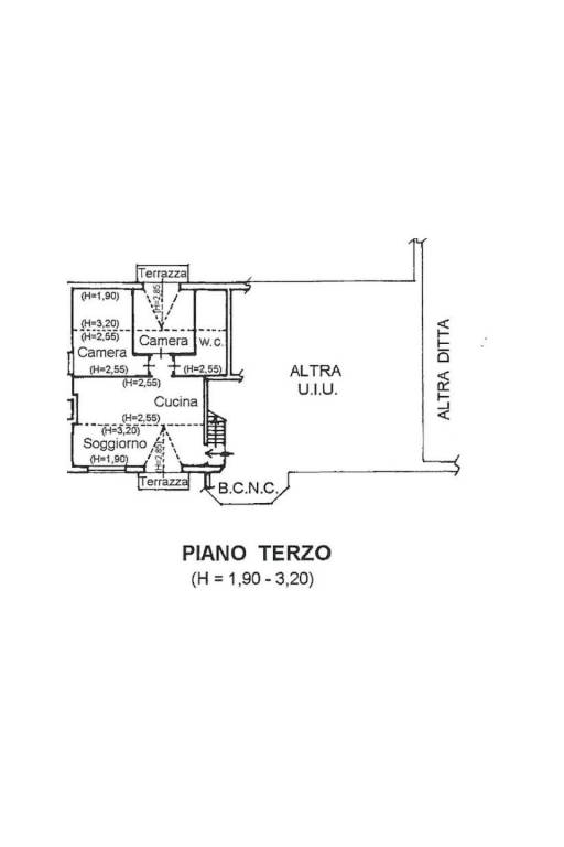 Pianta piano terzo