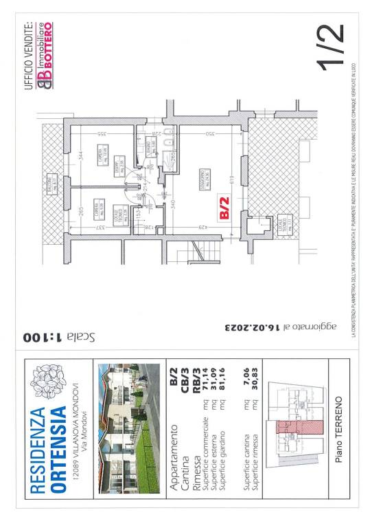 Planimetrie appartamento B.2 Residenza Ortensia 1