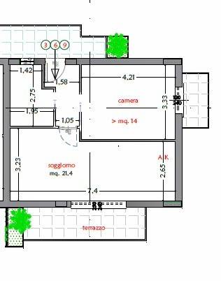 Plan appartamenti Piano 1 - 2 - 3 lato est