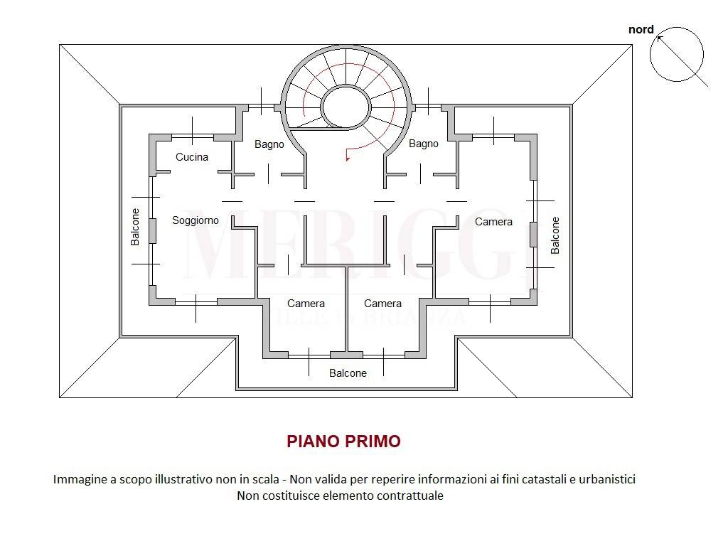 piantina piano primo - villa seveso - meriggi - lo