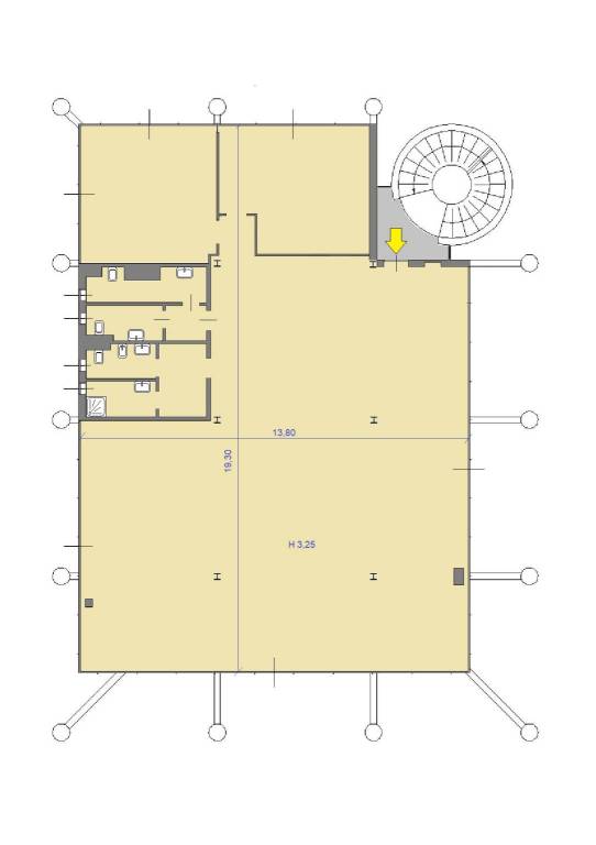 planimetria catastale Ufficio Piano 1 SUB 6 scala 