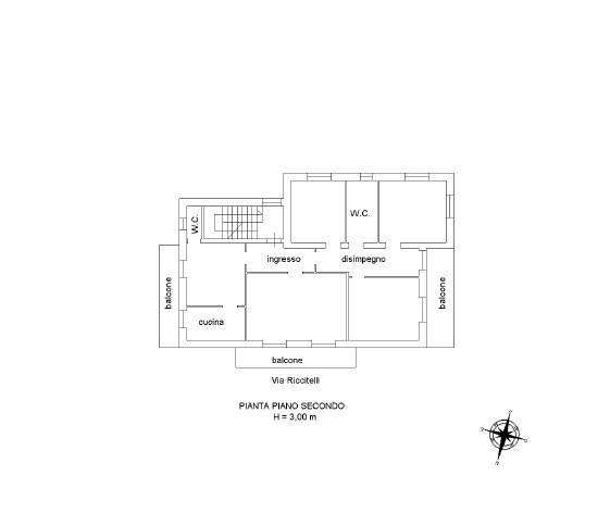 H9742 - Piantina appartamento piano secondo