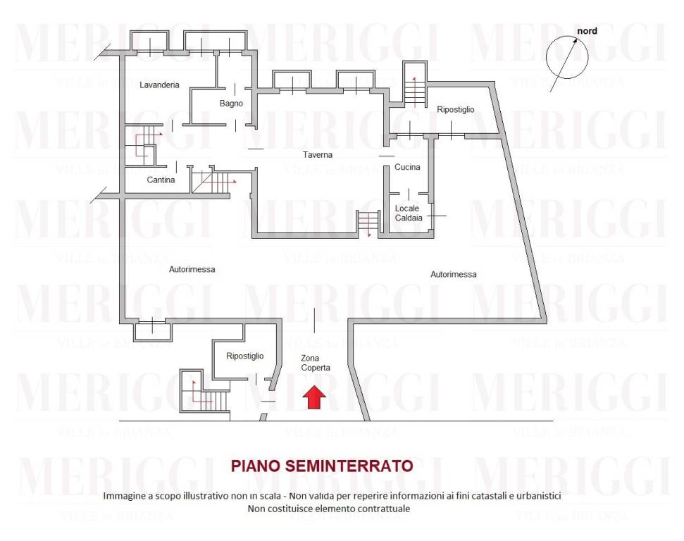planimetria piano interrato - villa briosco - meri